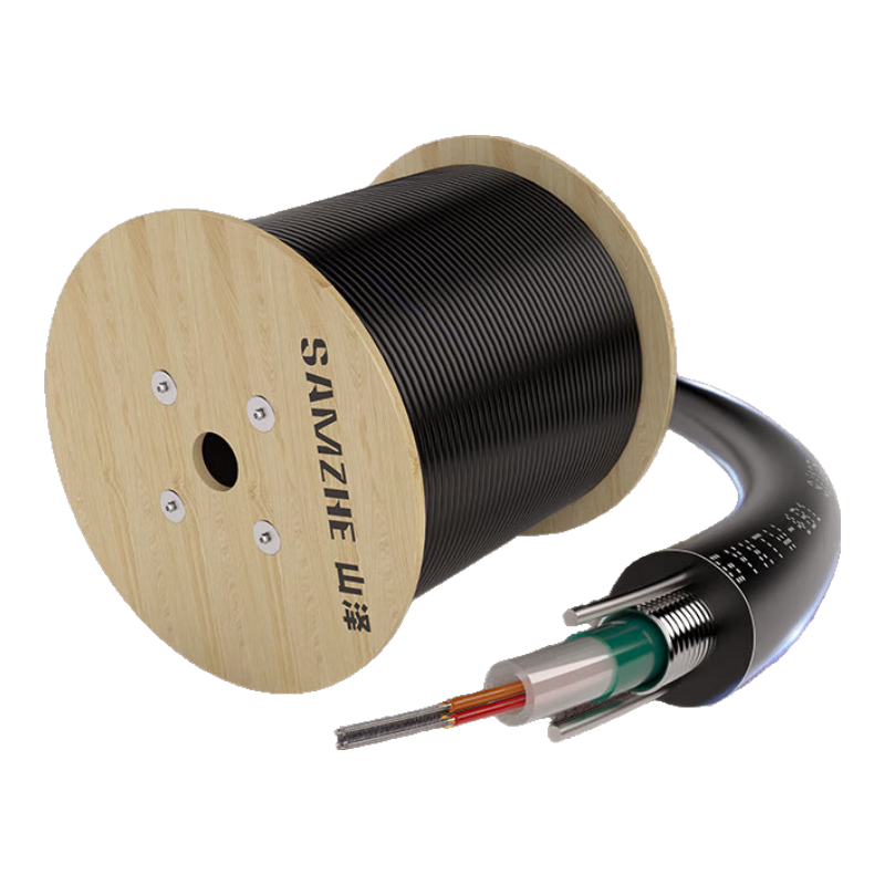 SAMZHE Armored Optical Cable, 4-Core Single-Mode Outdoor Fiber Optic Line, GYXTW Central Tube Outdoor Network Cable, Overhead Communication Optical Cable, 100 Meters Customizable, GYXTW-4100
