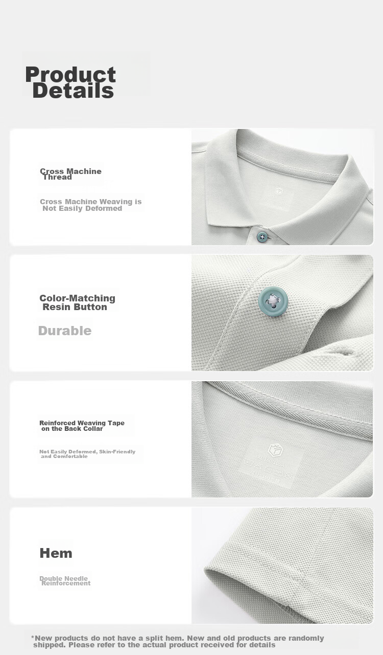 JD Original [Stain-Free Sweat] Men's Polo Shirt, Short-Sleeve T-Shirt for Spring, Men's Clothing Top, Smog Blue, Size S 12