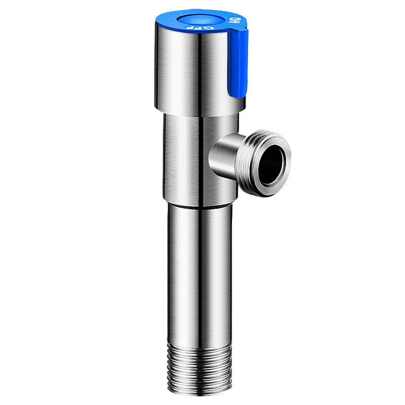 KEGOO K210422 Extended Angle Valve, Cold And Hot Universal, 1/2 Inch, 304 Stainless Steel Explosion-Proof Angle Valve, Blue Label