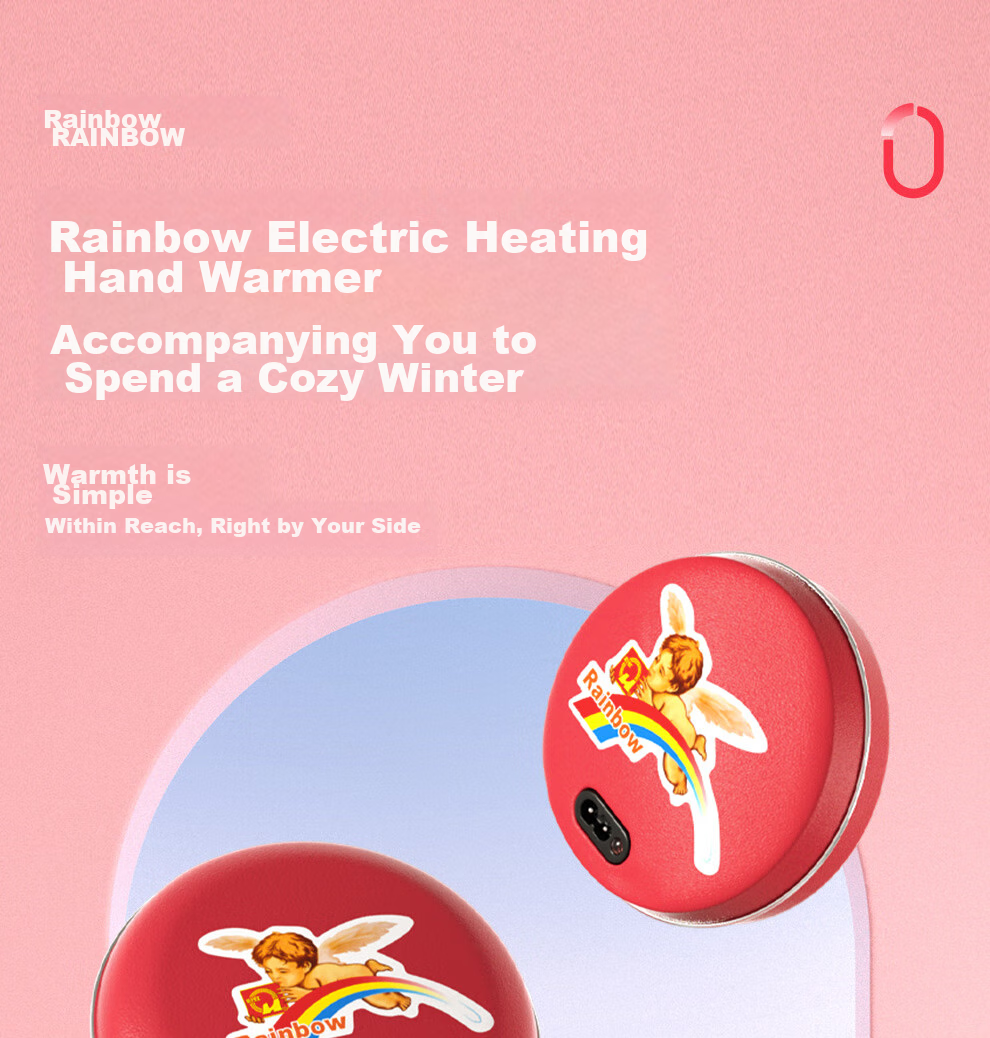 RAINBOW Hand Warmer, Electric Hand Warmer, Foot And Body Warmer, Rechargeable (Medium Size), Red 2