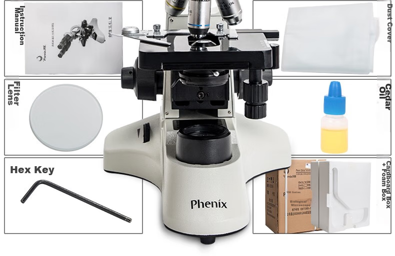 Phenix PH50-3A43L Three-Lens Biological Microscope, Professional Teaching And Experimental, High Magnification, High Definition, for Health Care And Livestock Breeding 21