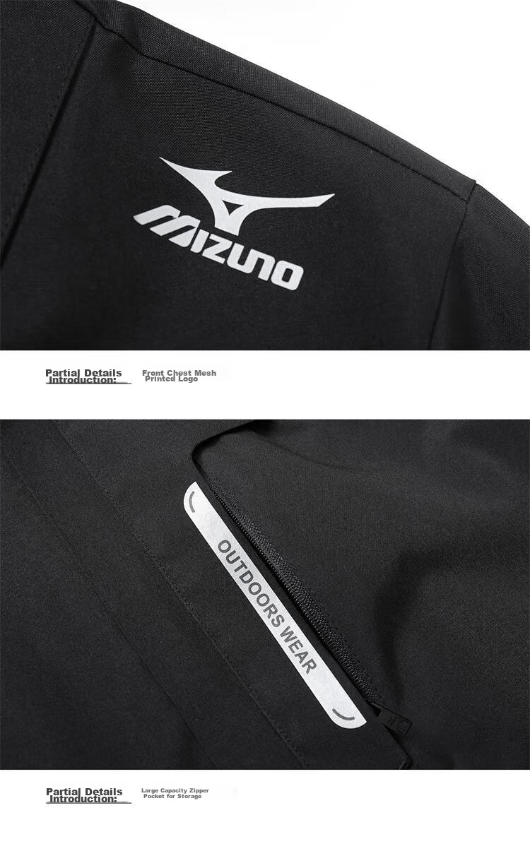 MIZUNO Outdoor Casual Jacket Unisex Spring Autumn Lightweight Windproof Waterproof Couple Coat RTA2CC3103 21
