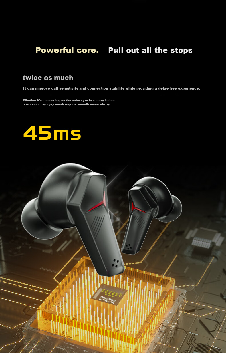 EARISE Berlin Voice Mini Compact Short Handle True Wireless Noise-Cancelling Semi In-Ear Music Sports Gaming Low Latency High Sound Quality Bluetooth Earphones M212 Black 2