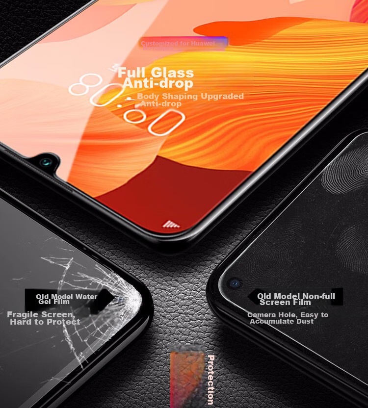 ESCASE [Compensation for Defective Products] Huawei Nova 5/5 Pro Tempered Glass Screen Protector, Phone Protective Film, Non-Full Screen Glass, High-Definition Clear Protective Front Film, HD No White Edge 1