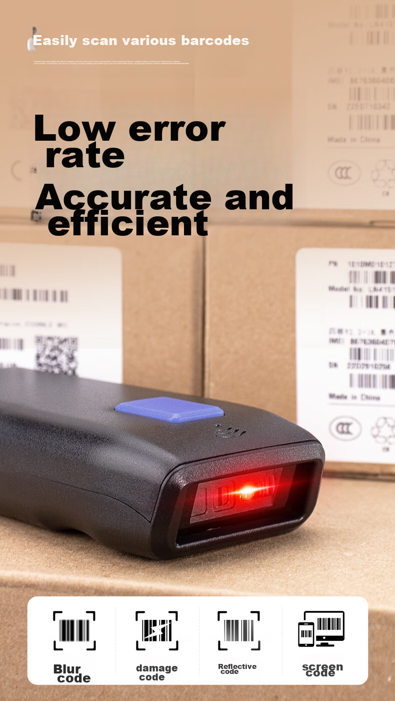 NTEUMM Wireless One-Dimensional Barcode Scanner Handheld Portable Express Gun Barcode Scanner Universal Supermarket Cashier Scanner NT-2100 3