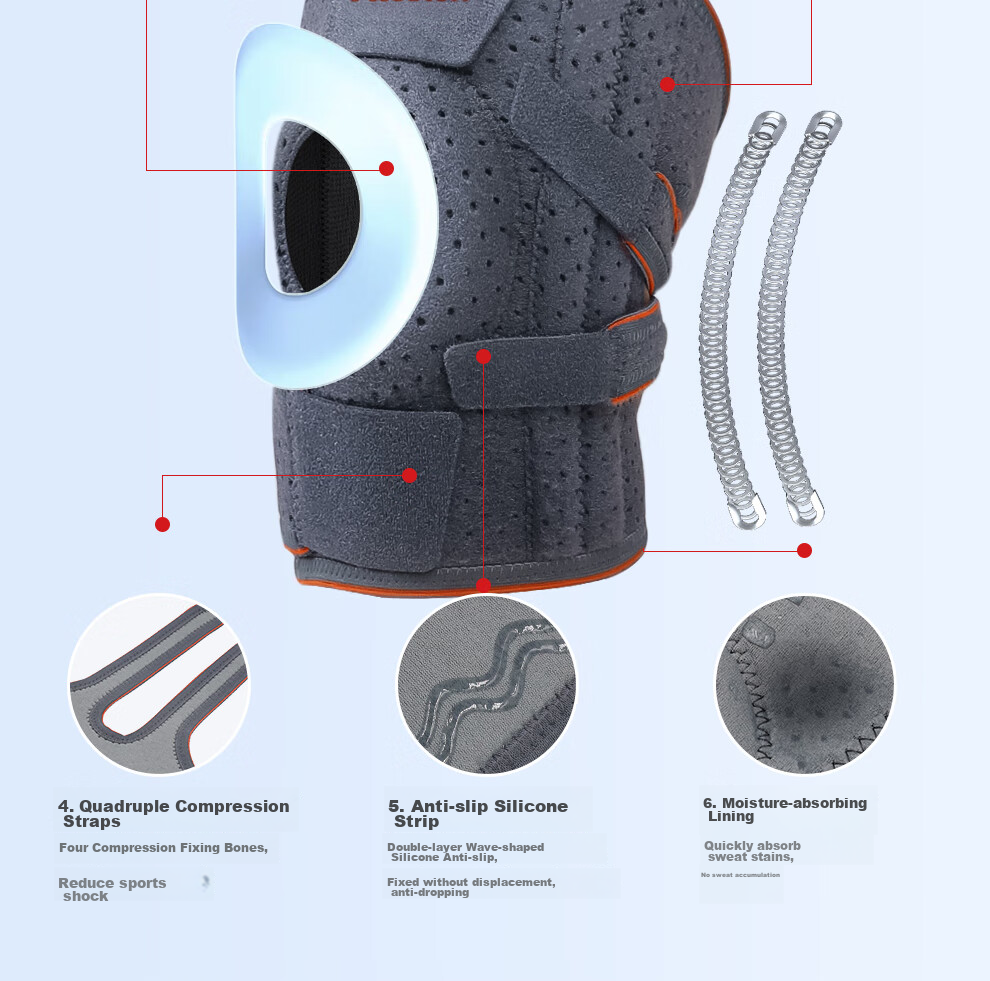PROIRON Puli'ai Knee Brace for Sports, Men And Women's Running, Basketball, Badminton, Hiking, Specialized Patella Meniscus Support 7