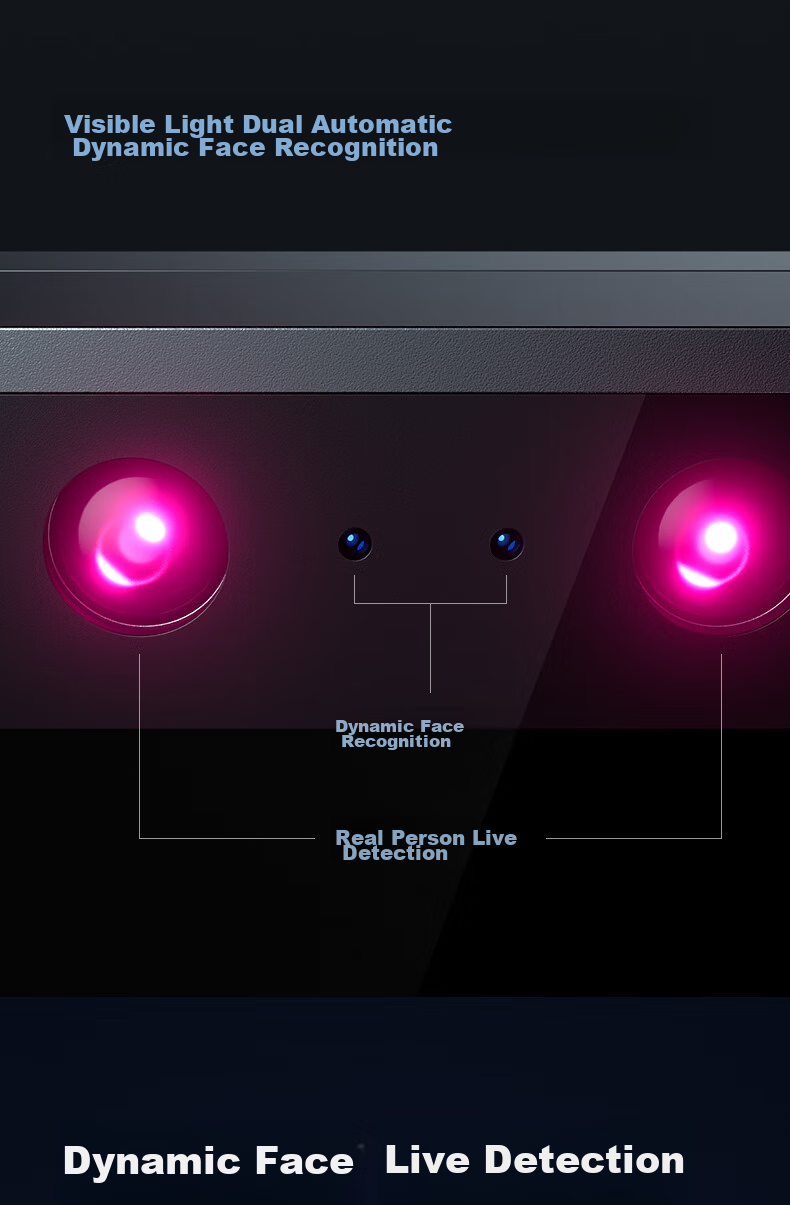 Deli Attendance Machine, Time Clock, Fingerprint And Facial Recognition All-In Device, Visible Light Dynamic Face Recognition, Liveness Detection, Bluetooth Connection, WeChat Mini Program Management AH200W 7