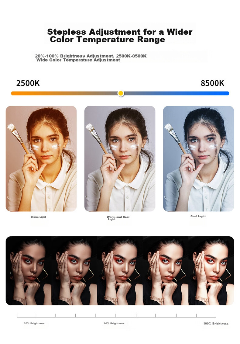 Ulanzi U200 Handheld Ring Light with Dual Color Temperature, for TikTok Live Streaming, Tattoo, Manicure, Eyelash Extension, Photography, Mobile And Mirrorless Camera Lighting, Rabbit Cage Live Streaming Stand 4