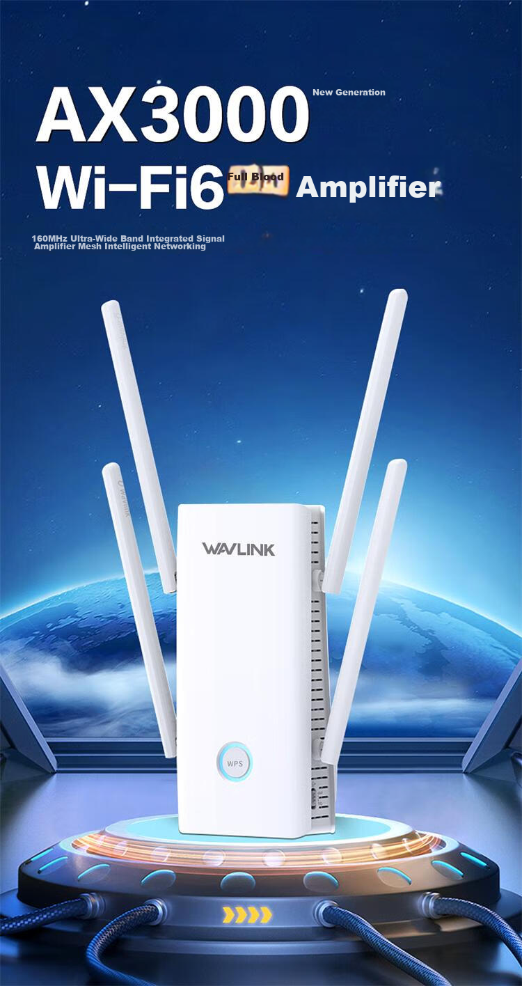 Wavlink WiFi Signal Amplifier, 5G Dual-Band AX3000, Stable Wireless Signal, Wall-Penetrating, Whole-House Coverage, Network Expansion Booster, Repeater, WiFi 6 Signal Enhancer D6X 2