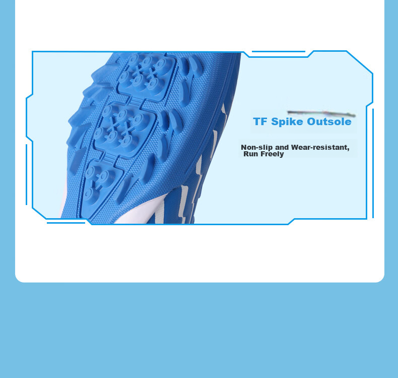 Li-Ning Children's Soccer Shoes for Ages 6-12, Molded Studs TF Professional Training Shoes for Elementary School Students, Big Kids Boys And Girls Velcro Sneakers Size 31 38