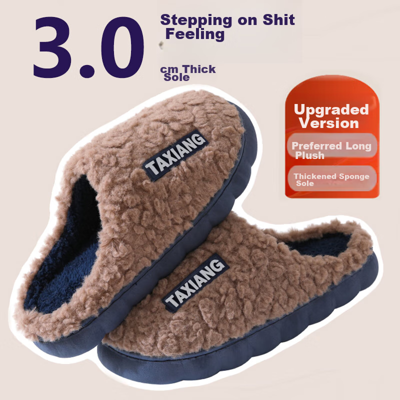 Taxiang Autumn And Winter Indoor/outdoor Couple Thick-Soled Heightening Non-Slip Padded Warm Slippers for Men TP231