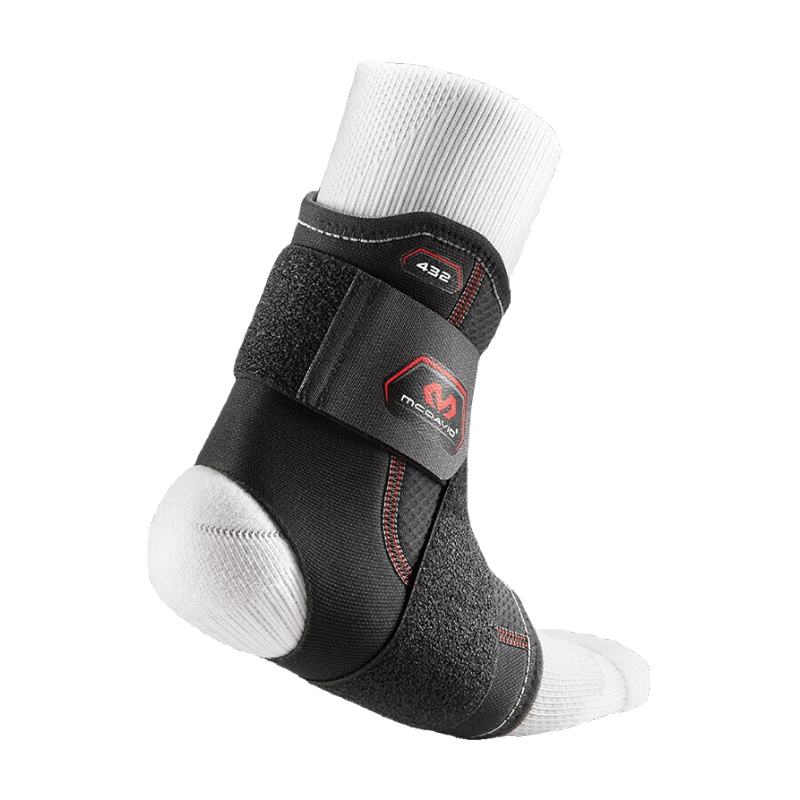 McDavid 432 Sports Ankle Support Bandage Breathable Sprain Protection Professional Basketball Running Outdoor Protective Gear, Black, Size S