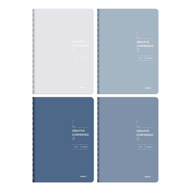 M&G Stationery A4 Notebook with Stitching, 40 Sheets, High-Quality Journal, Error Correction Book, High School Student Research Diary, Xiangxiangzhihai 4-Pack FA4412
