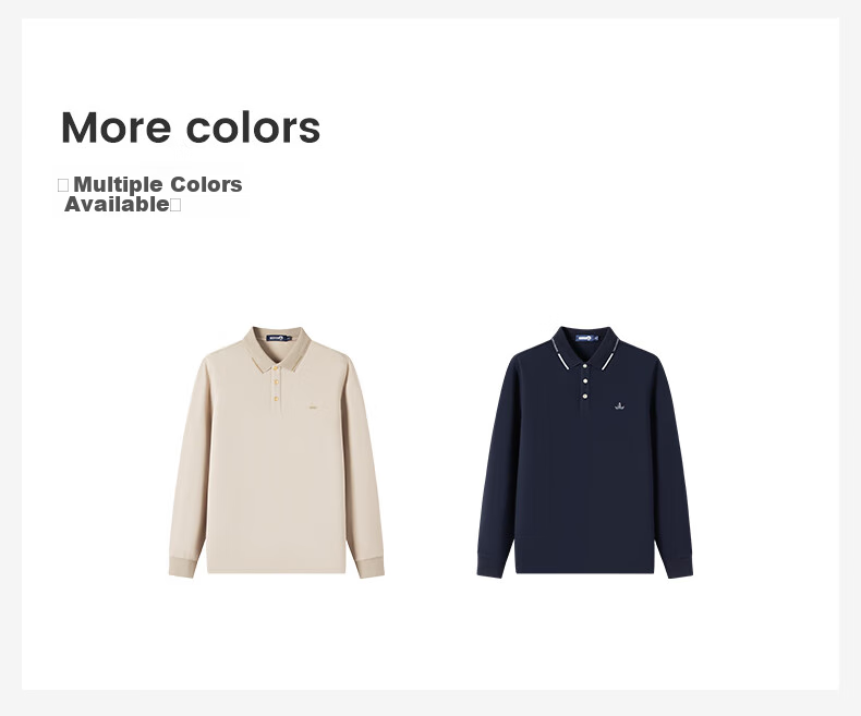 Navigare Men's Long-Sleeve Polo Shirt with Collar, Combed Long-Staple Cotton, Skin-Friendly Casual POLO Shirt 1335024503 2XL 14