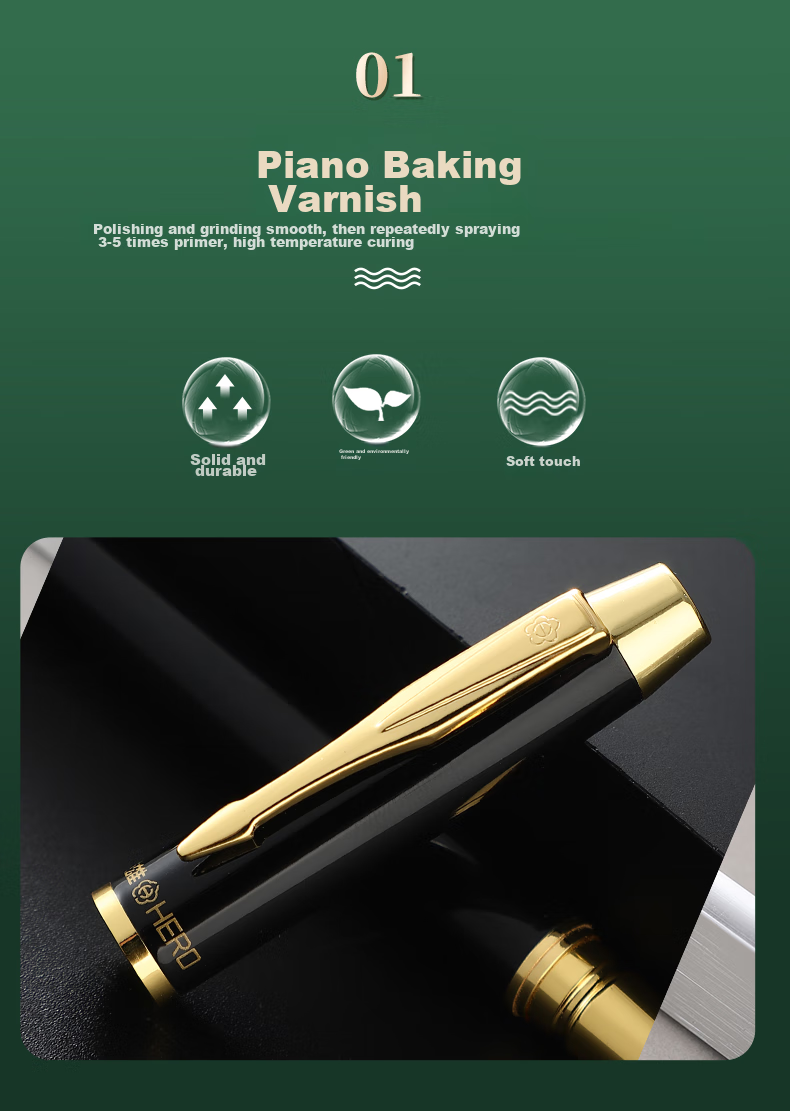 HERO Ballpoint Pen, Stylish Stationery for Men And Women, Business Office Personalized Signature Pen, 7006 Black 3