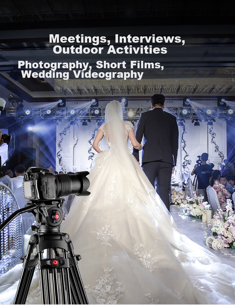 Hakutatz Hakutatz 2061 Camera Tripod, Professional Photography Gimbal, Camera Tripod, Micro Film Wedding Video Live Streaming Sliding Rail, Hydraulic Damping Gimbal 8