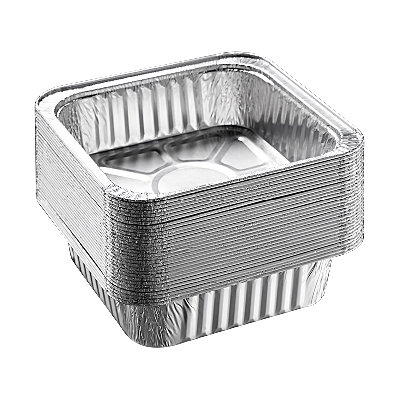 COOKER KING Air Fryer Aluminum Foil Bowls And Plates, 6-Inch, 30 Pieces, Square Foil Trays, Aluminum Foil Dishes for Barbecue And Oven Use