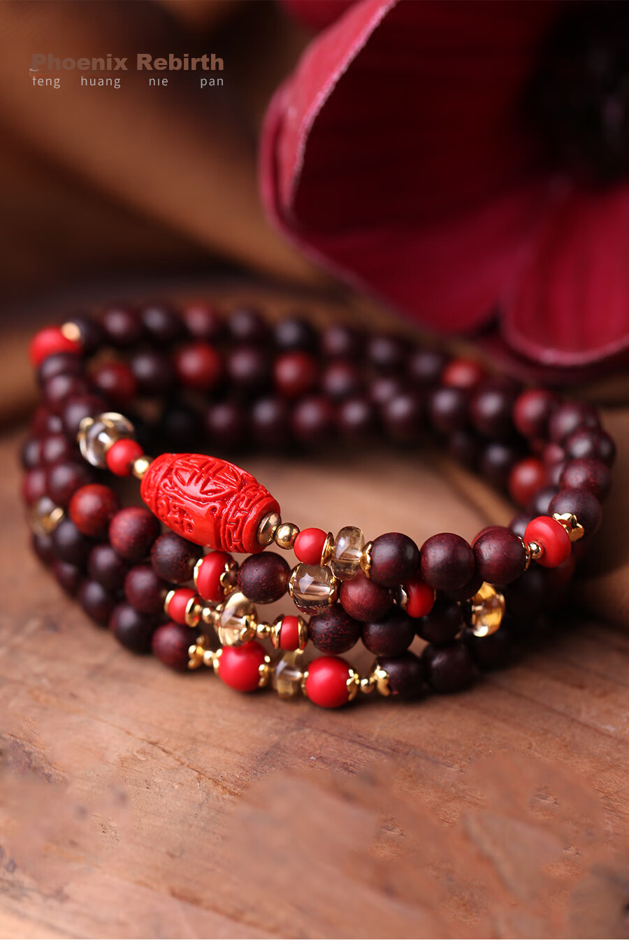 Fenghuangniepan Sandalwood Bracelet for Women, 2026 New Multi-Layer Sandalwood Prayer Beads, Buddhist Rosary, Birthday Gift for Mom Or Wife 8