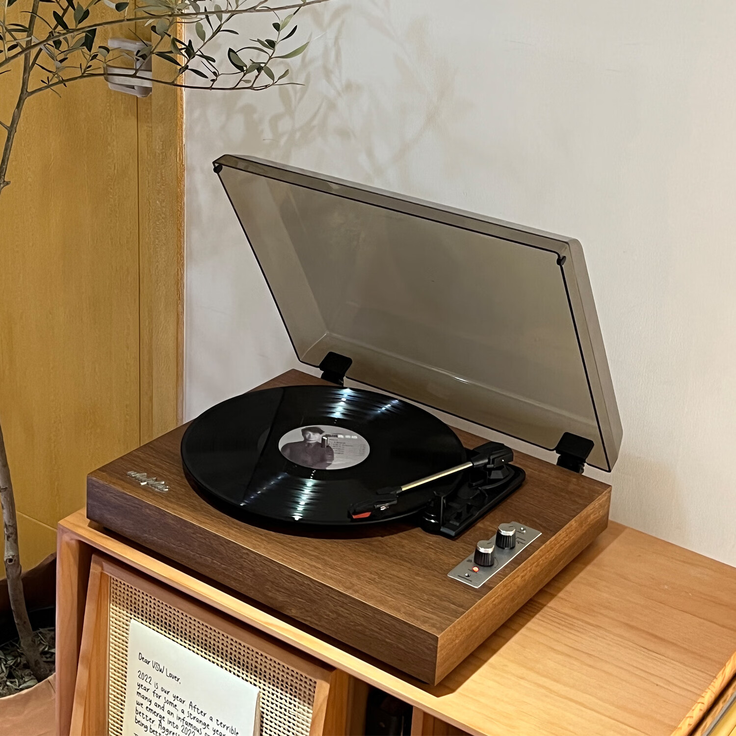 WHATPLUS Retro Vinyl Record Player from 1900, Bluetooth Speaker Integrated Turntable, High-End Phonograph, Living Room Audio System, Record Player, Walnut Wood, Holiday Gift