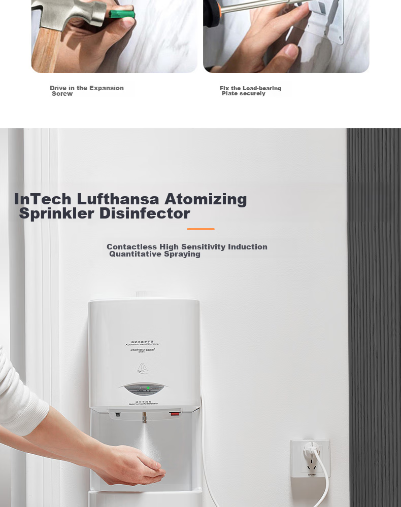 Interhasa! B3000 Automatic Sensor Hand Sanitizer Wall-Mounted Disinfection Machine Hand Alcohol Sprayer Hand Sanitizer 20