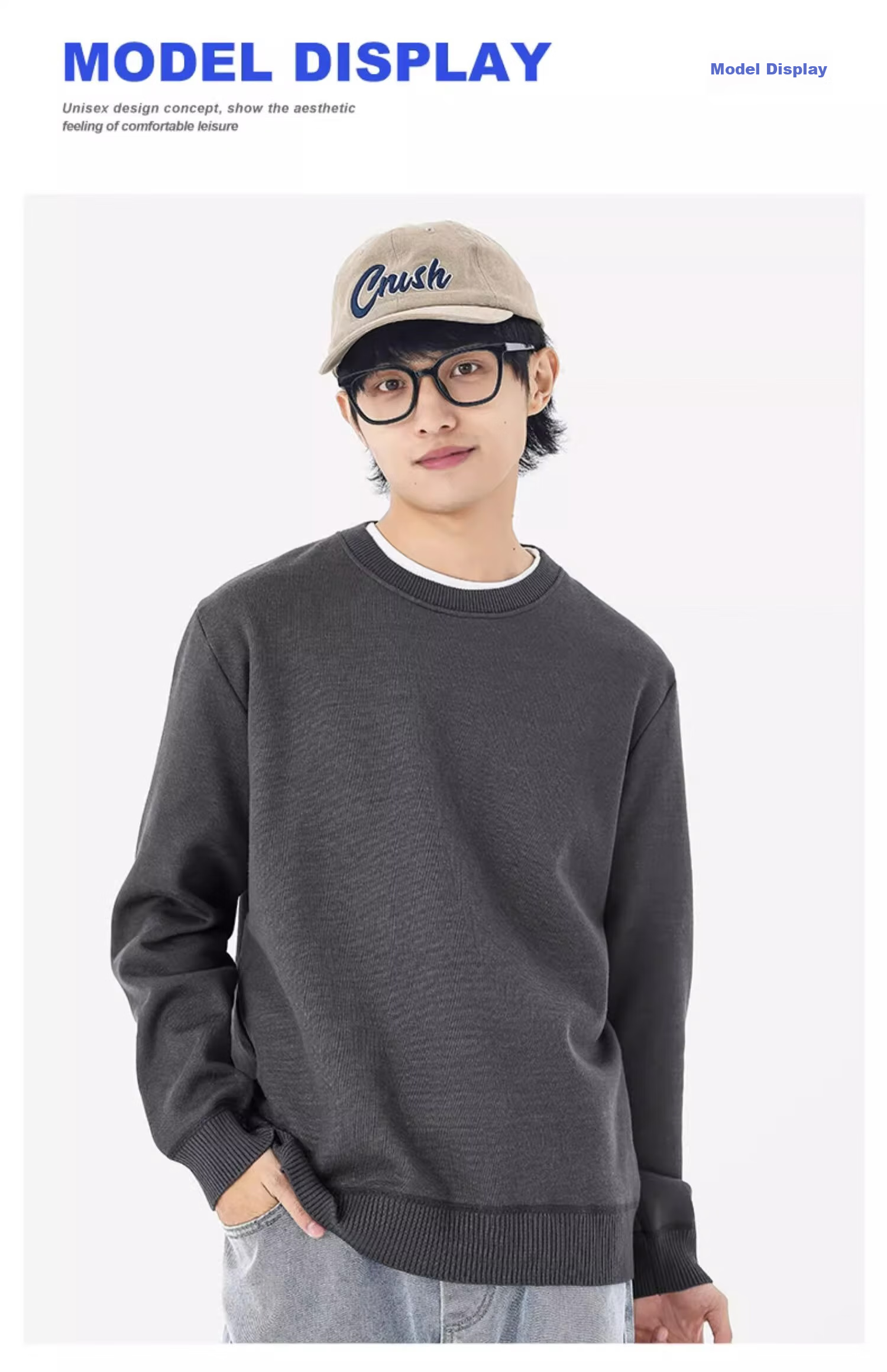 GENIOLAMODE [Aorui Peng Endorsed] Men's Sweater, Winter Warm Round Neck Base Layer Inner Wear Knitted Sweater, Khaki, 3XL 4