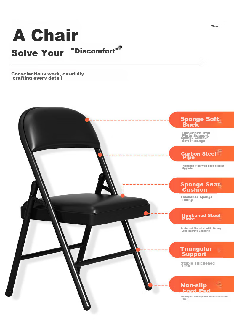 Quanpinwu Folding Chair, Computer Chair, Office Meeting Training Chair, Stool, Backrest Dining Chair, Study Chair, Home Mahjong Chair 3
