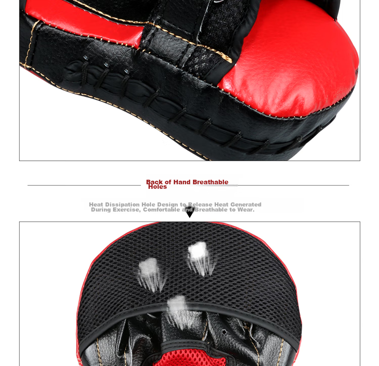 Jingpai Boxing Target, Children And Adults Training Curved Hand Target, Taekwondo Foot Target, Red, 2-Piece Set 7