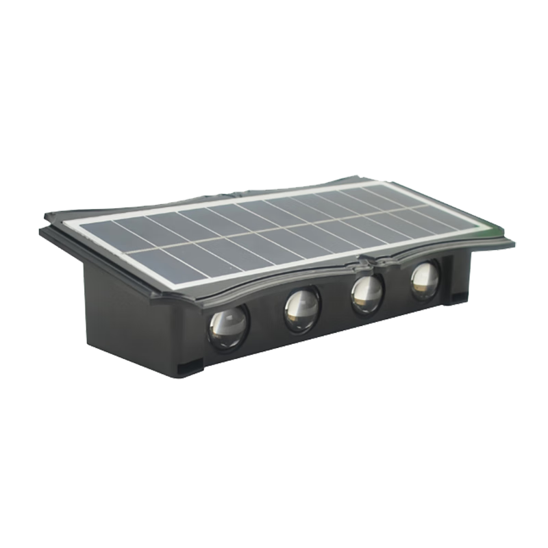 Yuanfang Solar Wall Washer Light with Light Control Sensor Outdoor Waterproof Floodlight Double-Sided Eight-Beam Spotlight