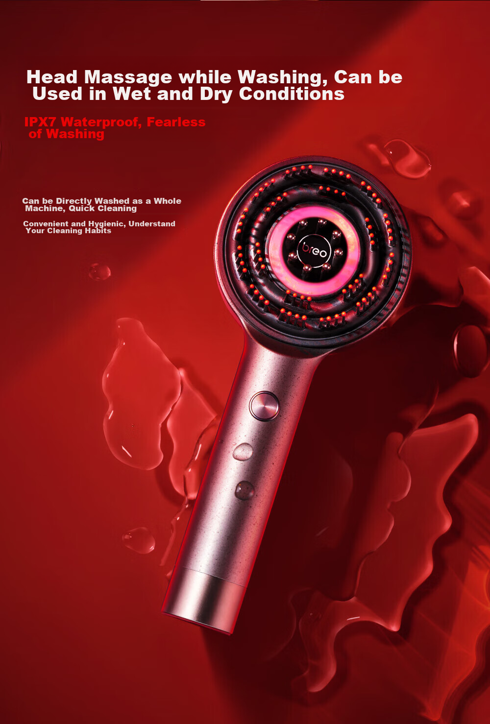 Breo [Mid-Autumn Festival Gift Top] Scalp3 Scalp Massage Comb, Black Kneading Massage, Stress Relief Hair Care Comb, Red Light Comb, Scalp Massager, Mid-Autumn Festival Gift for Elders 17