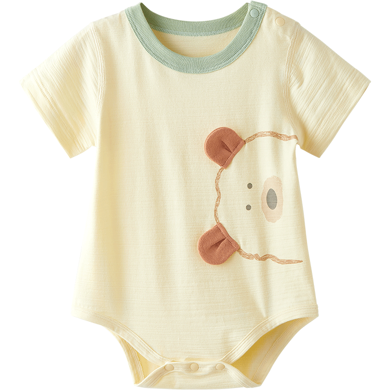Wismorni Newborn Short-Sleeve Bodysuit, Summer Clothing for Baby Boys And Girls, Triangle Thin Romper, Summer Outfit