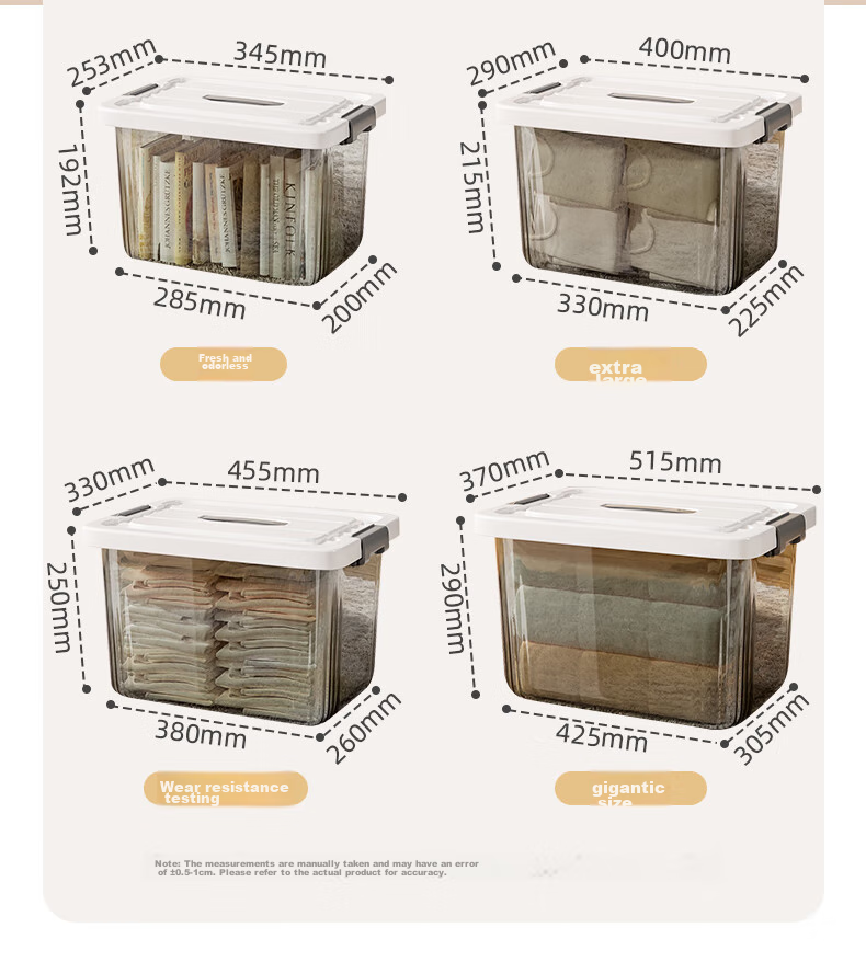 Jiadu Transparent Storage Box for Home And Car Use, Large Plastic Container for Clothes And Toys, Organizer Basket 10