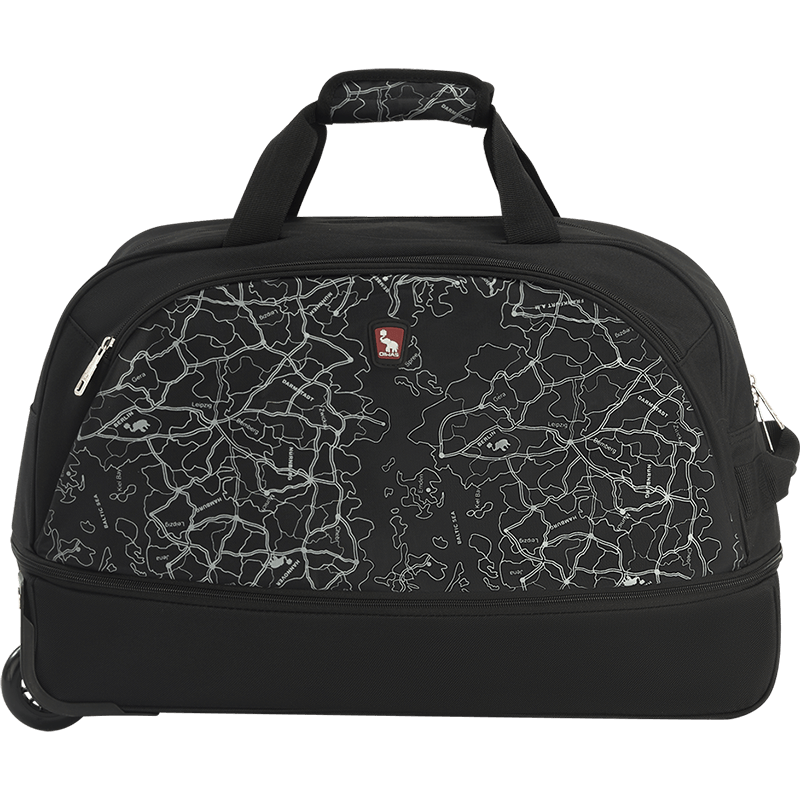 OWAS Large Capacity Expandable Travel Bag with Wheels, Foldable Handheld Luggage for Short Trips And Carry-On, Black