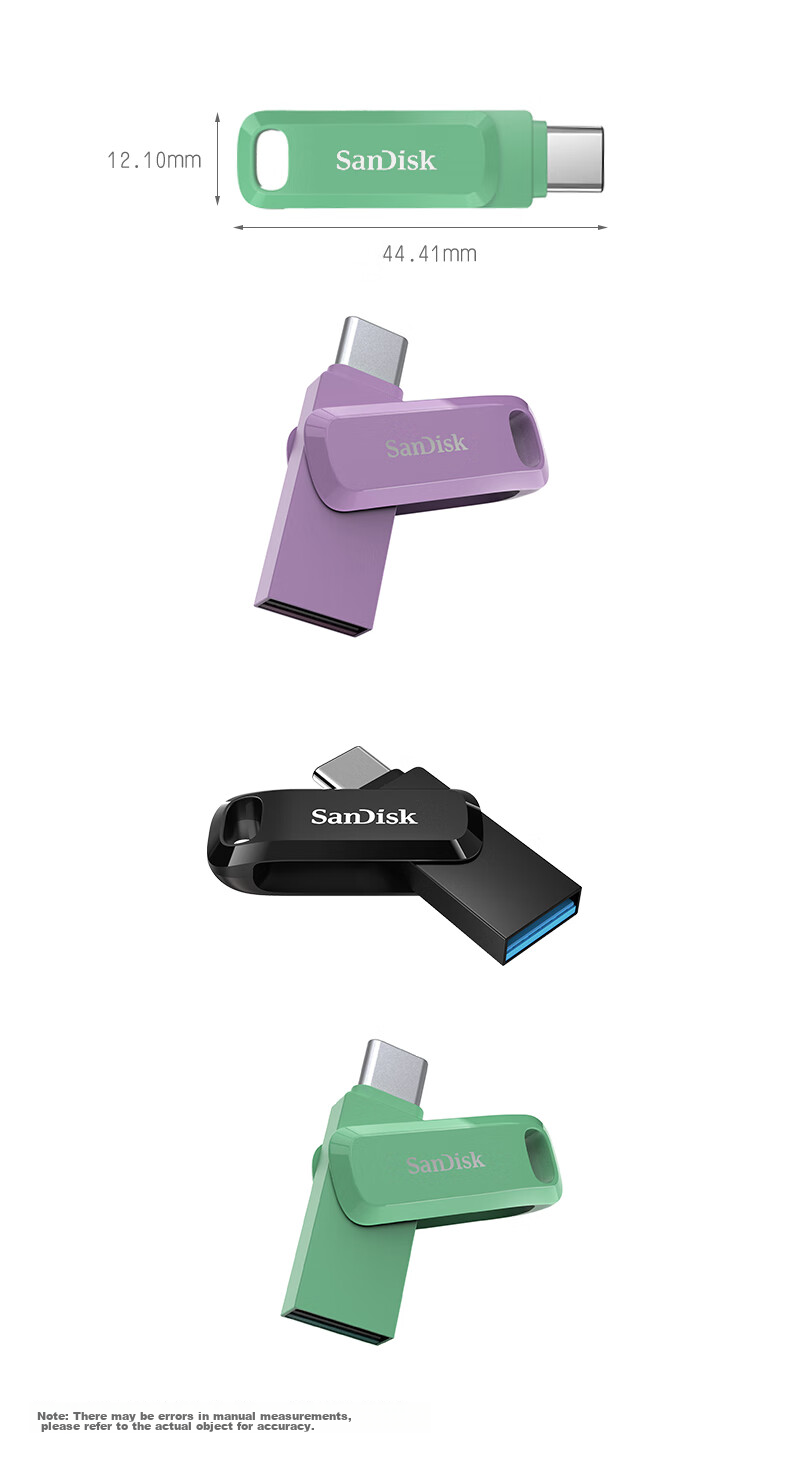 Sandisk 512GB Type-C USB3.2 Dual Drive DDC3 Purple, Read Speed up to 400MB/s, Automatic Backup, Compatible with Phones And Computers, Dual Interface High Capacity Flash Drive 10