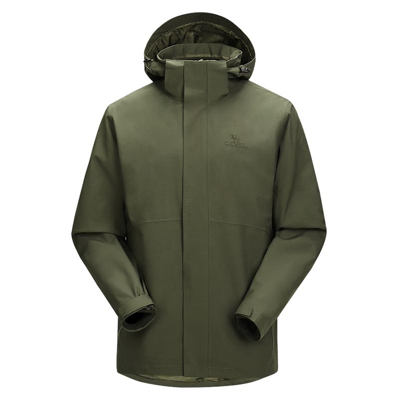 CAMEL Three-In Jacket with Detachable Fleece Inner Layer, Waterproof Mountaineering Coat for Autumn And Winter