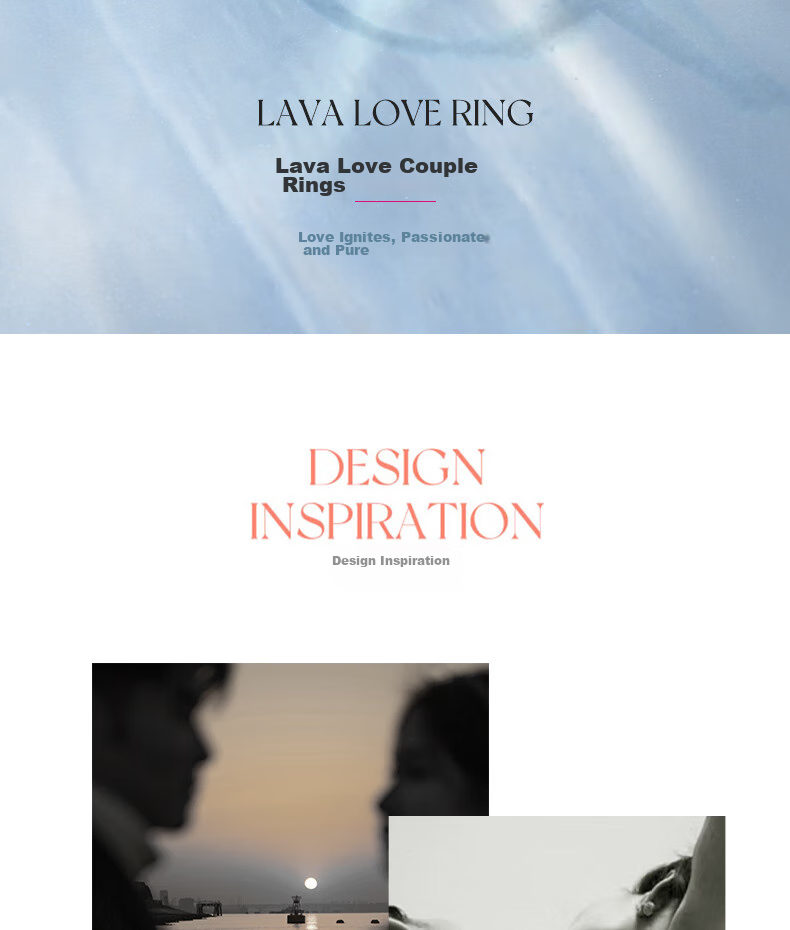 Fanci Lava Love Matching Rings, Silver Couple Rings, Birthday Confession Anniversary Gift for Boyfriend Girlfriend 2
