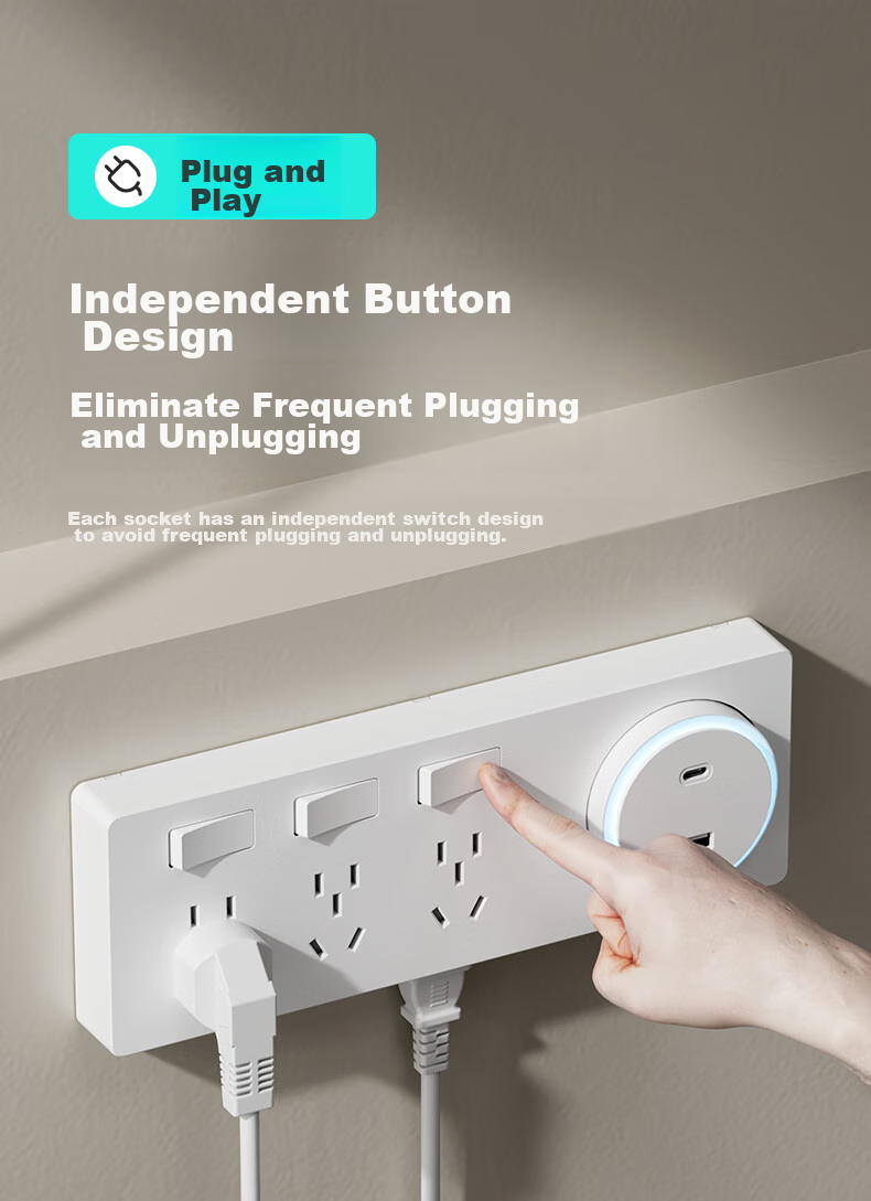 Xiya 86-Type Expandable Socket, 21-Hole Kitchen Extension Multi-Outlet Converter, Track Socket, Wireless Power Strip 9