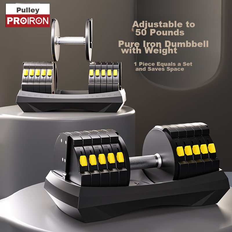 PROIRON Puli'ai Adjustable Dumbbell Set for Men, Detachable Home Fitness Equipment, Yaling Combination Kit, 50 Lbs Single Weight
