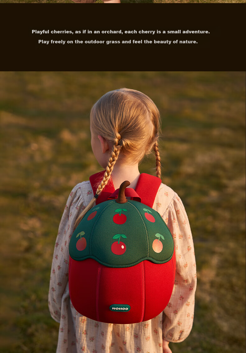 NOHOO Kindergarten Backpack for Girls, Children's Small Backpack for Boys, Cute Little Schoolbag for Outdoor Travel, Elsa Red 19