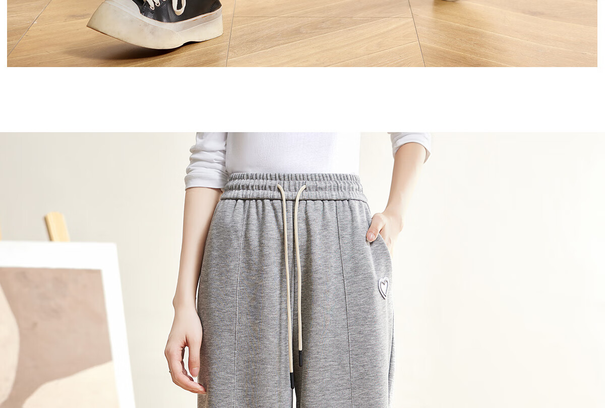 Halo Queen Women's Casual Pants with Drawstring Elastic Waist, Straight-Leg Trousers with Tapered Legs, Slimming And Versatile Sports Pants, New Product H143R1014 28