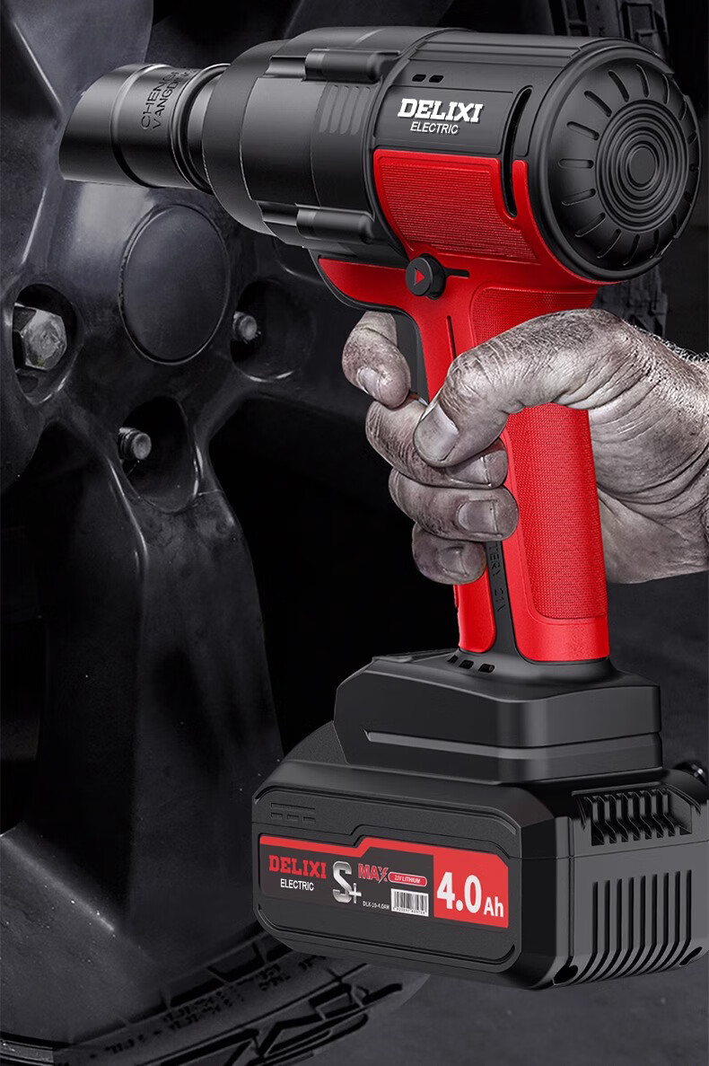 DELIXI Electric Brushless Impact Wrench High Torque Lithium Battery Electric Auto Repair Wrench Air Gun 14