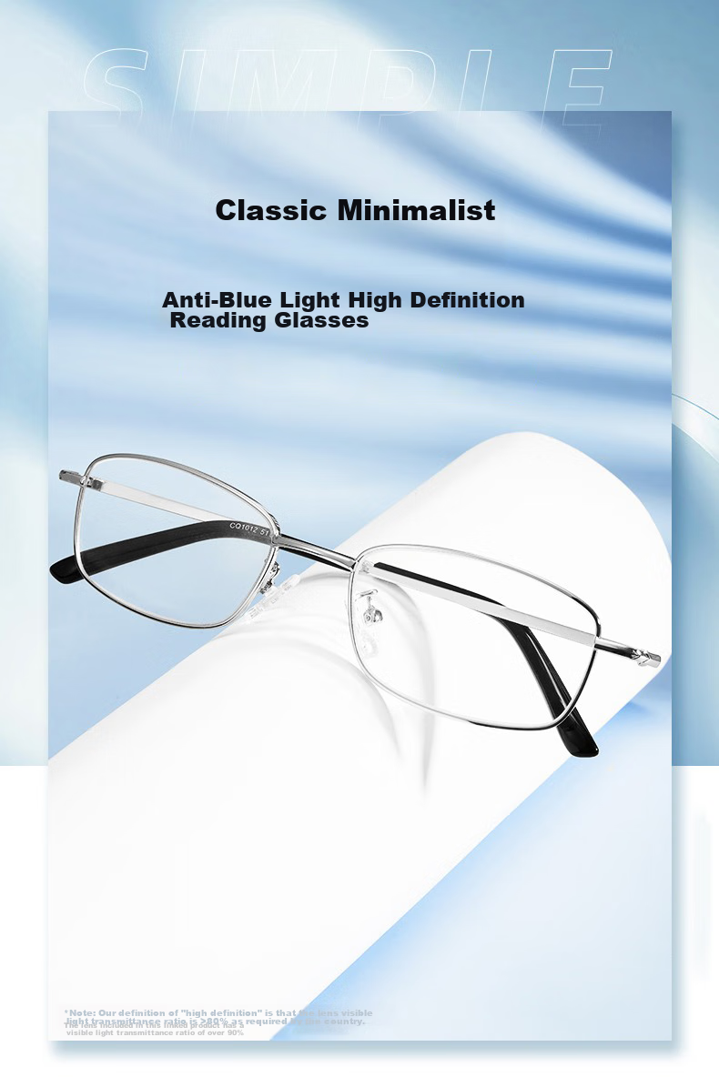 SHOWBIZS Anti-Blue Light Reading Glasses for Middle-Aged And Elderly Men And Women, High Definition Presbyopic Glasses, 1920 Silver Color 1