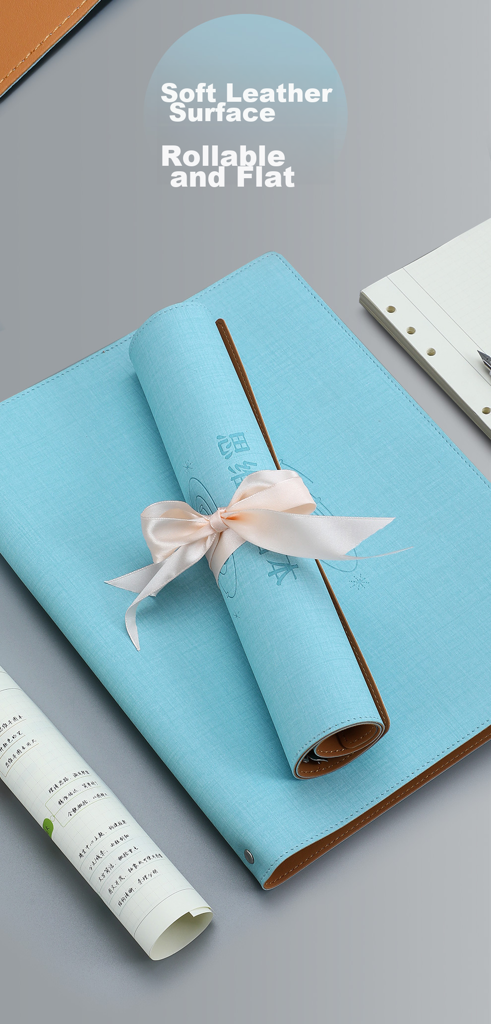 Jiaranheng B5 Large Mind Map Loose-Leaf Cornell Notebook, 16K Soft Cover, College Student Exam Preparation Grid Notebook, Detachable Blue 12