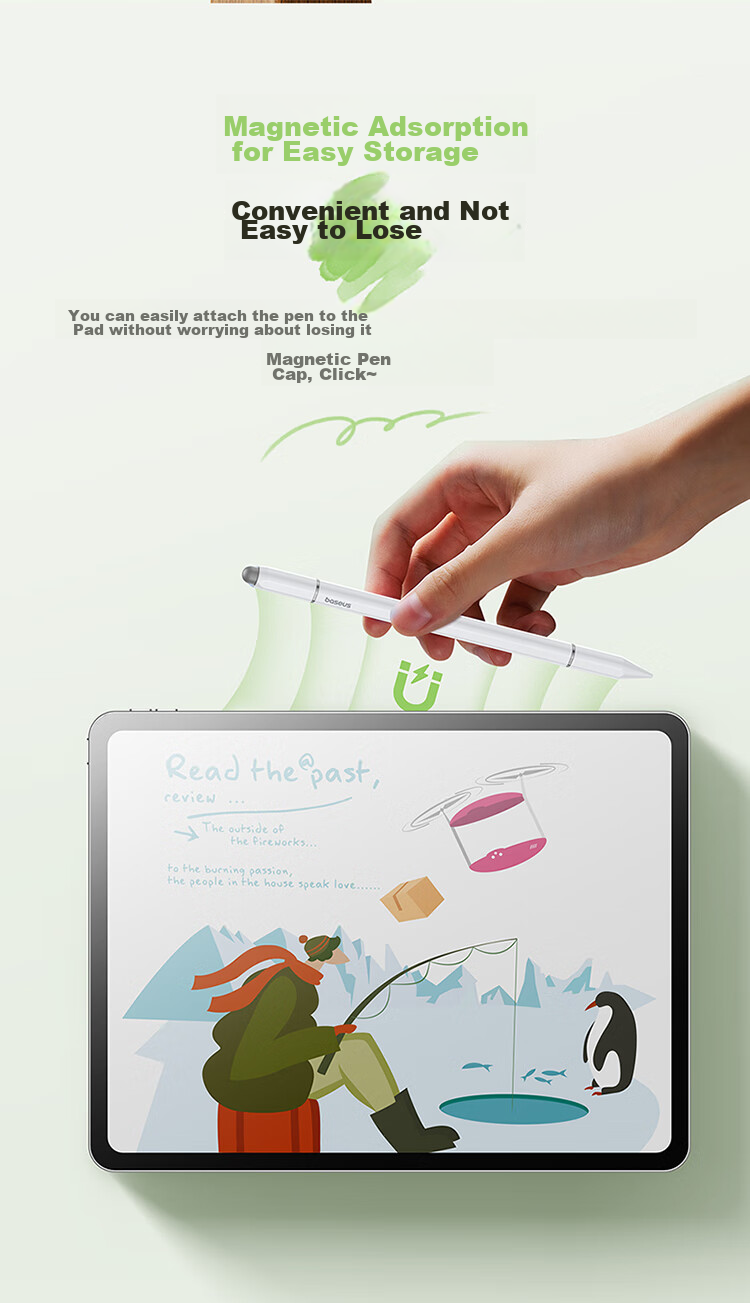 BASEUS Capacitive Stylus, Touchscreen Pen, Writing Pen, Switch Tablet Pen, Magnetic Phone Compatible, Suitable for 2026 IPad, Apple, Huawei, Xiaomi, Honor, Apple Pencil 15