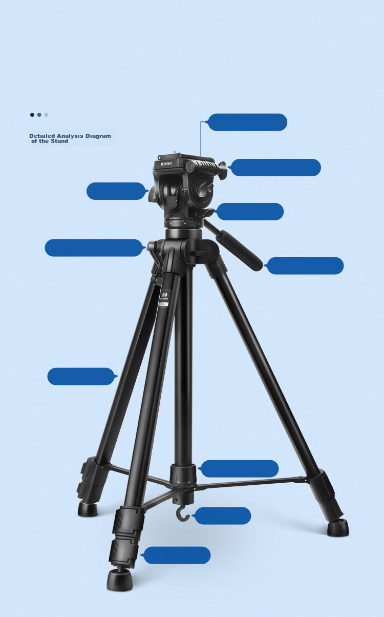 Benro T981 Portable Mirrorless DSLR Camera Grip, Vertical Shooting 3D Gimbal, Video Interview Live Streaming Photography Camera Equipment, Temperature Measurement Device, Phone Clamp, Hydraulic Tripod 11