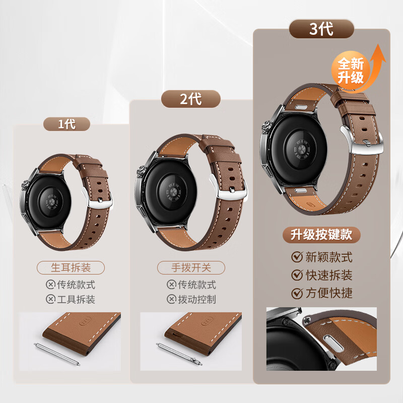 Кожаный ремешок Xiaopijiang для Huawei Watch GT6/GT4/GT5 Pro/Watch5, с быстросъемной кнопкой, для женских часов из телячьей кожи, 42/41 мм