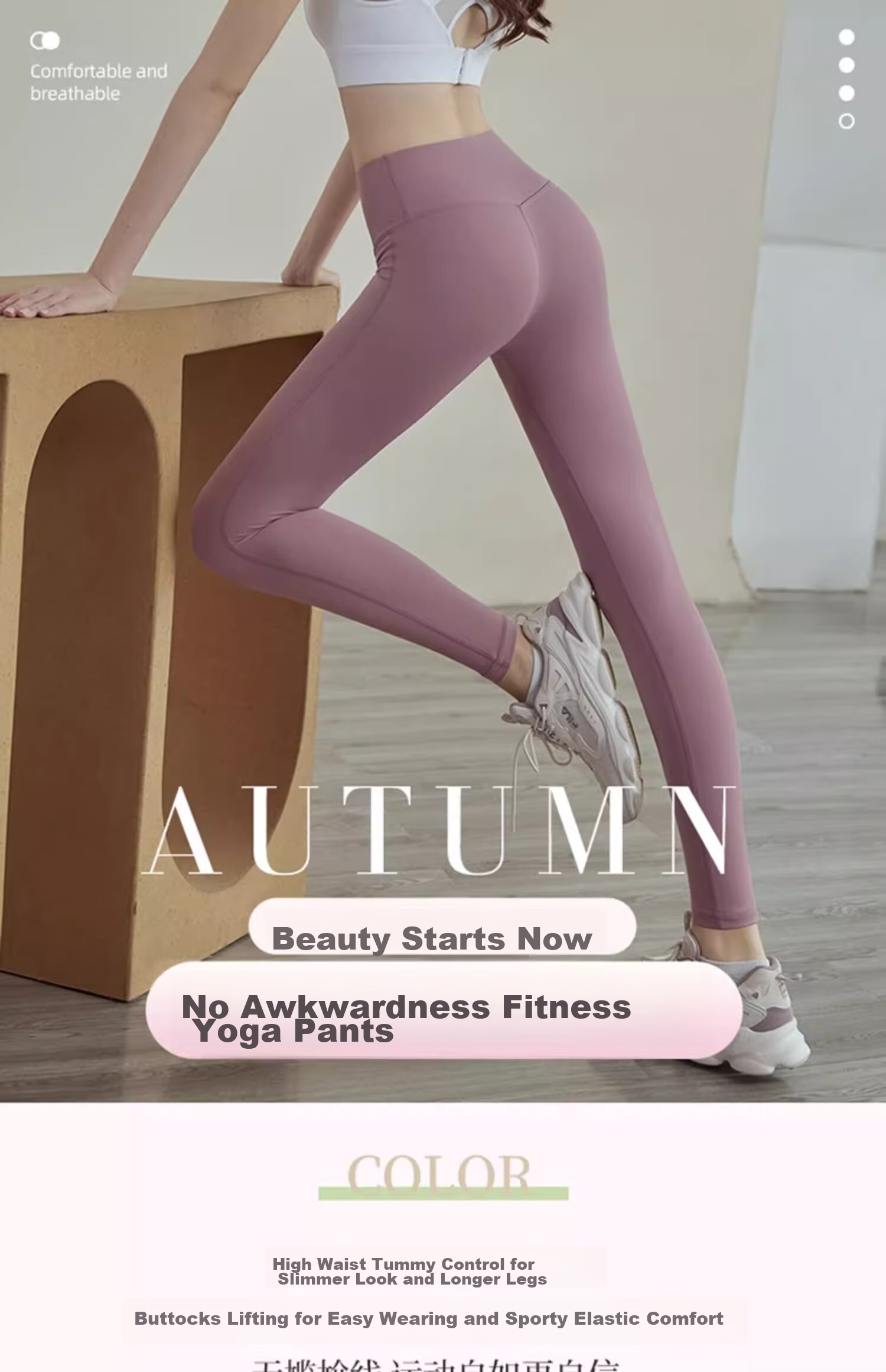 Youyou Yoga Pants for Women, High-Waisted Elastic Tight-Fitting Leggings, Outer Wear Sports Pants Two-Piece Set J21016XY Gray Purple Regular Style 2XL 1