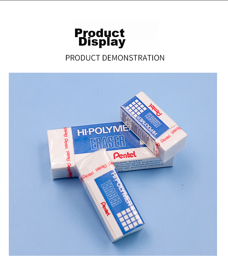 Pentel ZEH10 White Eraser, Drawing Eraser, High Polymer Dust Collection Eraser, White, Pack of 4 6
