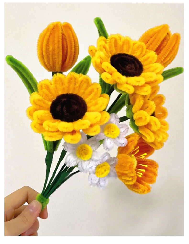 Letrel Twist Tie Eternal Flower Bouquet Wrapping Paper DIY Craft Materials Birthday Gift for Boys And Girls 17
