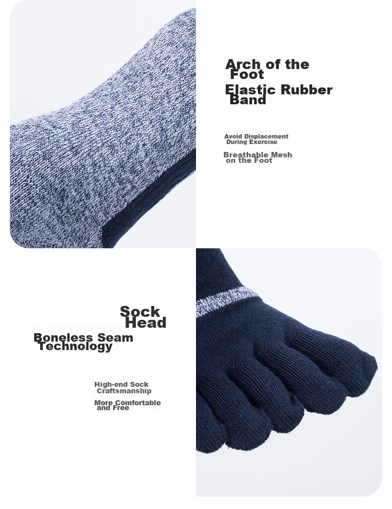 TFO Competition-Grade Outdoor Five-Toe Socks, Terry Socks, Hiking Sports Breathable Toe Socks 2202361 Men's Dark Gray 18