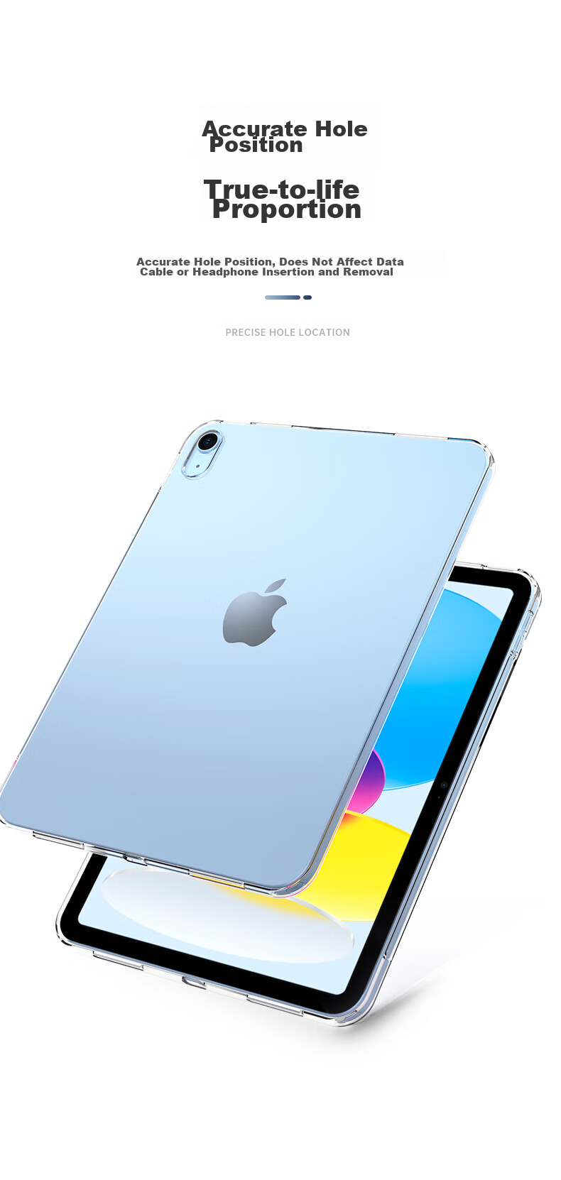 BIAZE IPad 11/10 Case Compatible with 2025/22 A16 Chip Apple Tablet, 11-Inch Protective Cover, TPU Material, Transparent, Slim, Shockproof PB365-Transparent White 4
